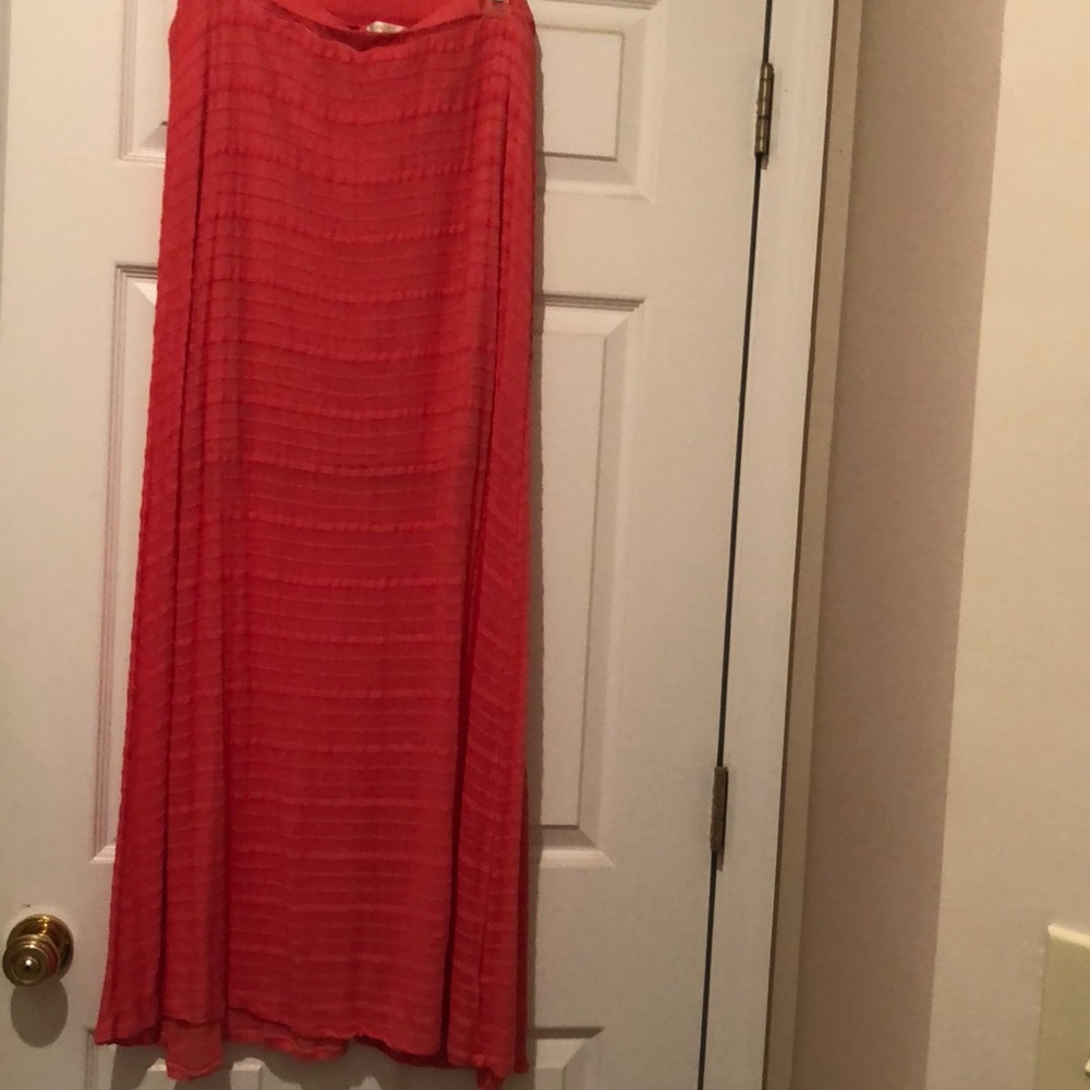 Coral maxi skirt